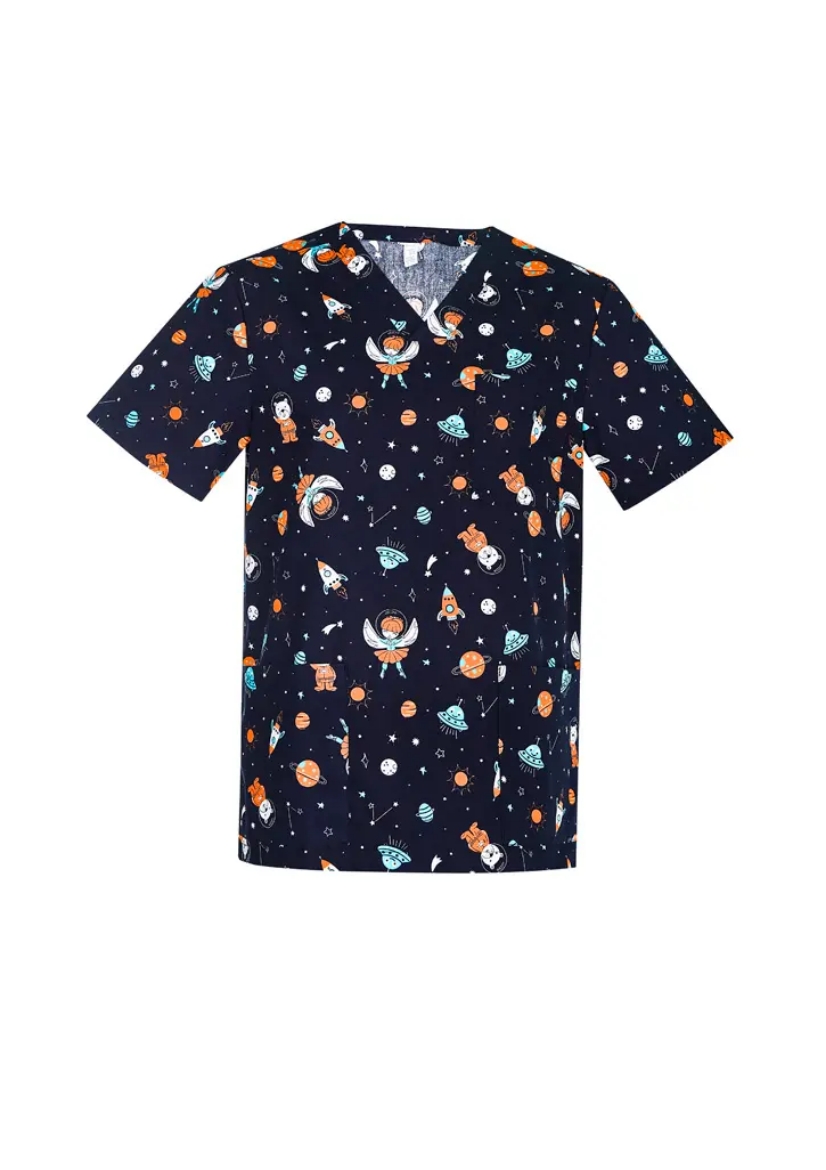 Picture of Biz Care, Space Party Mens Scrub Top